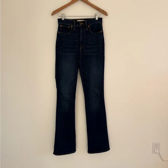 27 Tall Madewell Skinny Flare Dark Blue Flare Jeans